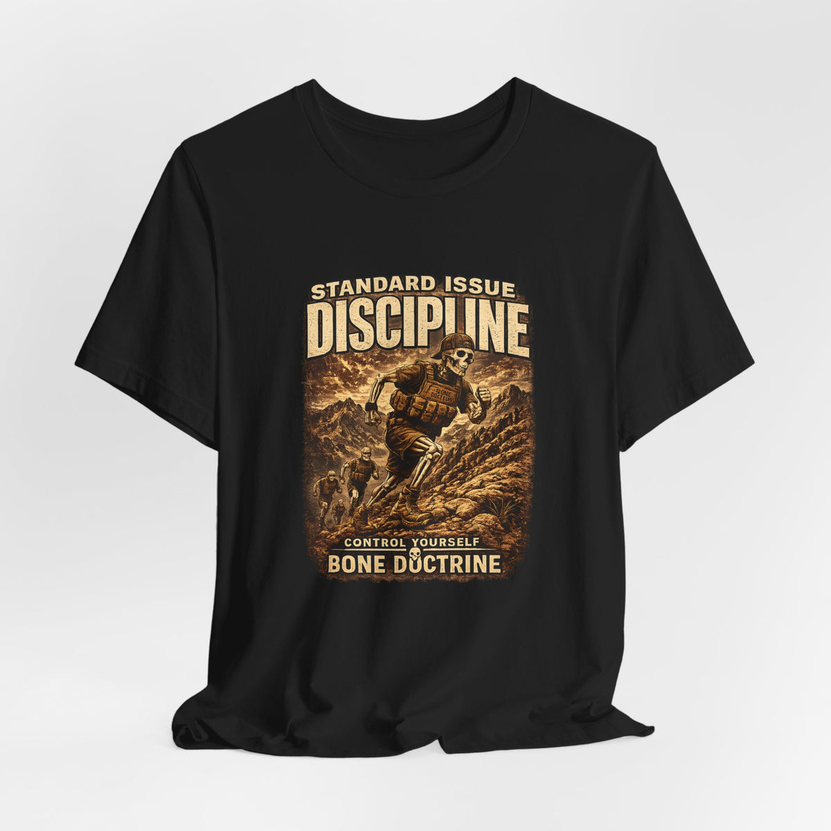 Discipline Bone Doctrine Tee – Vintage Military Training Graphic T-Shirt