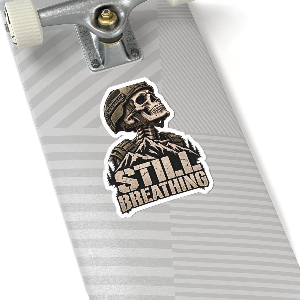 Still Breathing Military Skull Sticker — Tactical Laptop Decal