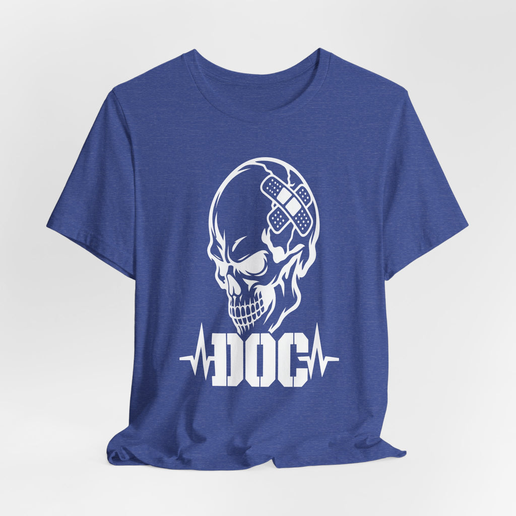 DOC Skull with Bandaids T-Shirt — Bella+Canvas Lightweight Tee