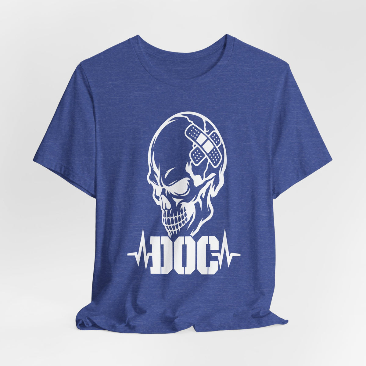 DOC Skull with Bandaids T-Shirt — Bella+Canvas Lightweight Tee