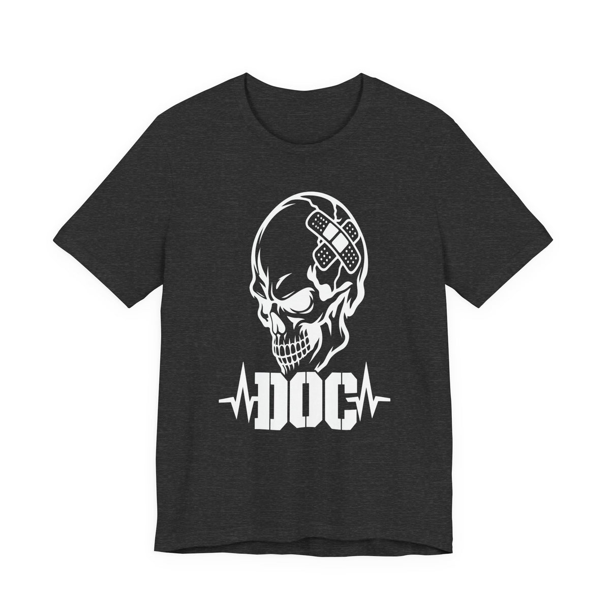 DOC Skull with Bandaids T-Shirt — Bella+Canvas Lightweight Tee