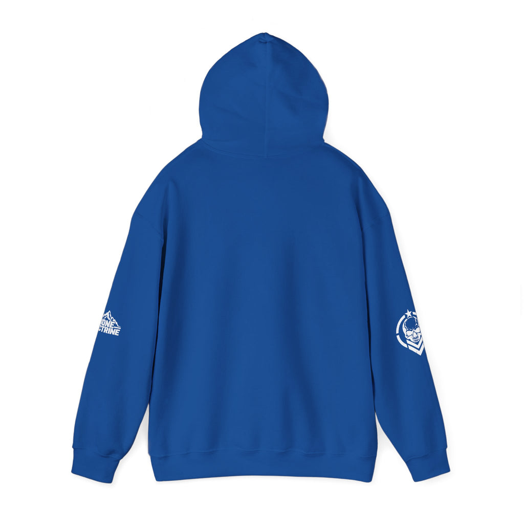 Fitness Skull Hoodie – DOQ Barbell Logo Pullover for Gym & Streetwear