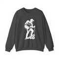 Hiker Mountains - White Silhouette Hiker Graphic