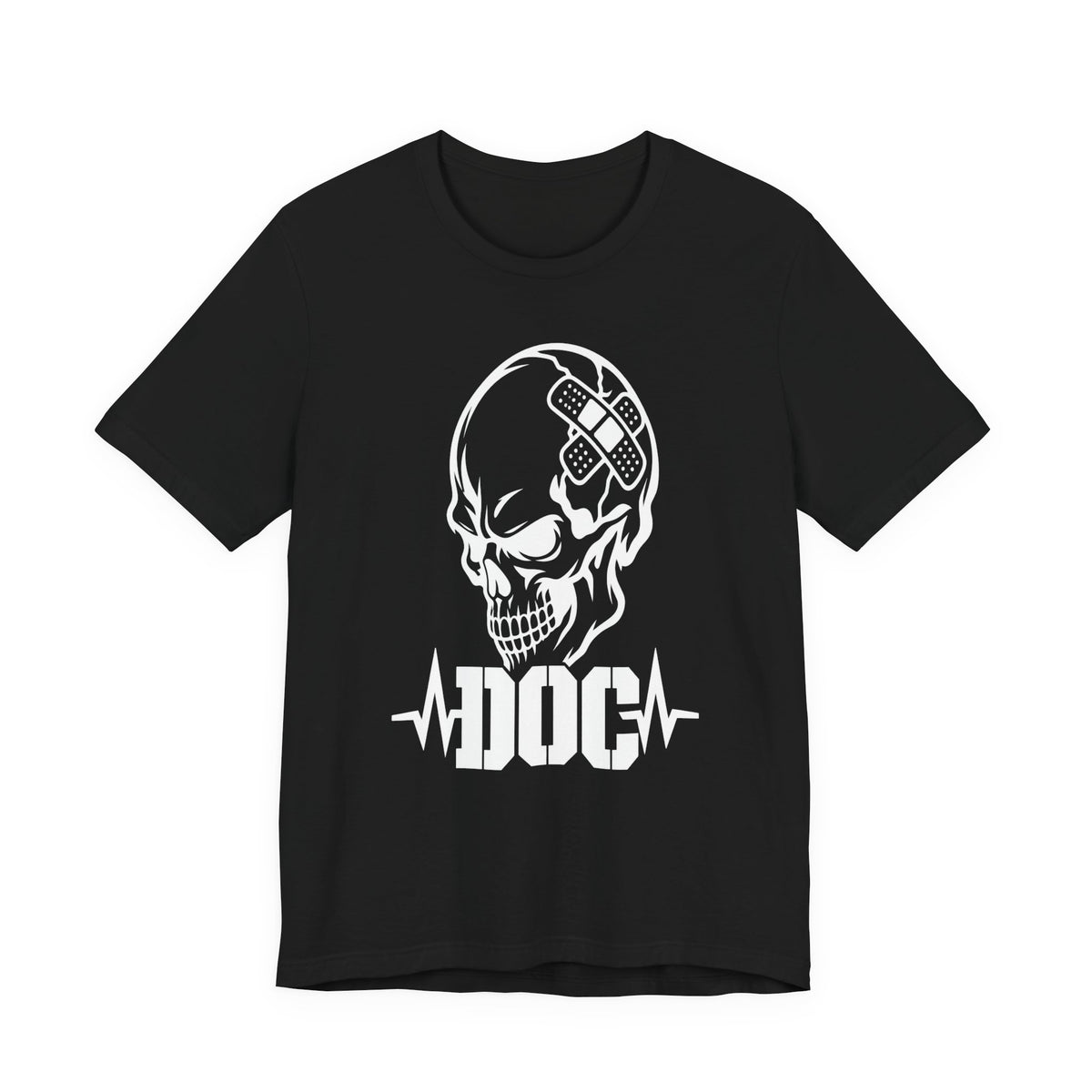 DOC Skull with Bandaids T-Shirt — Bella+Canvas Lightweight Tee