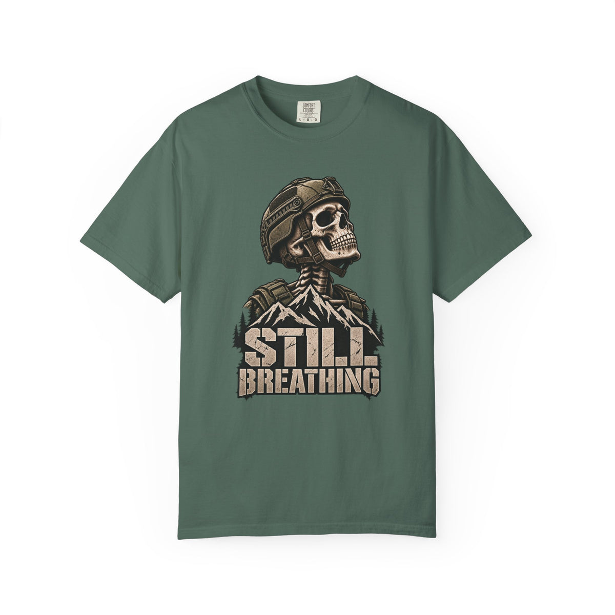 Still Breathing Military Skull T-Shirt