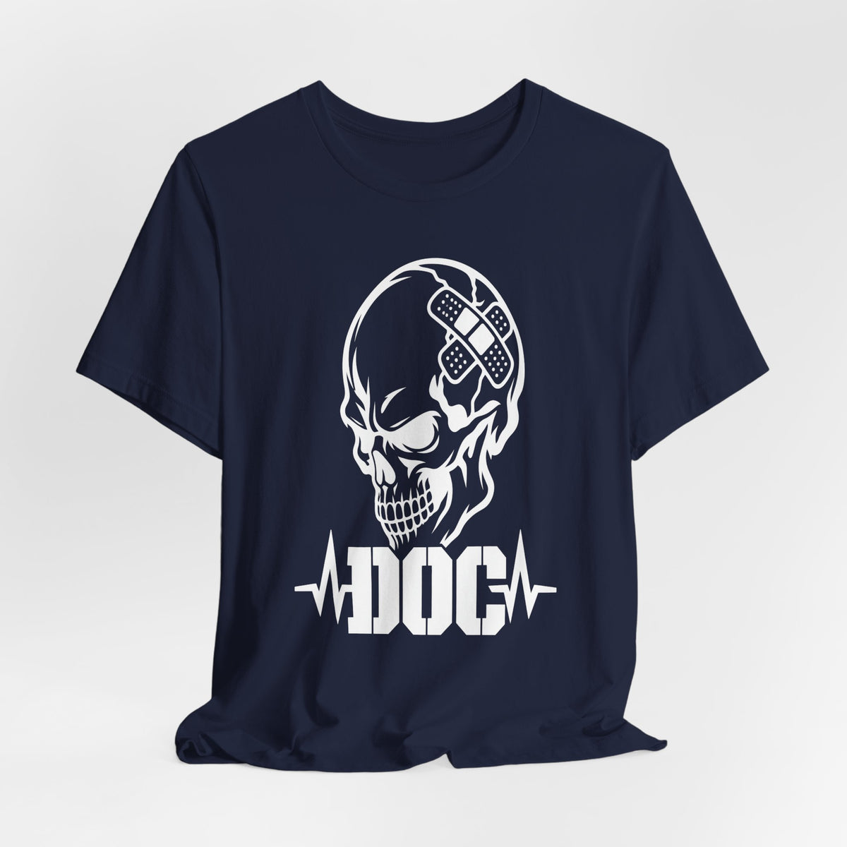 DOC Skull with Bandaids T-Shirt — Bella+Canvas Lightweight Tee