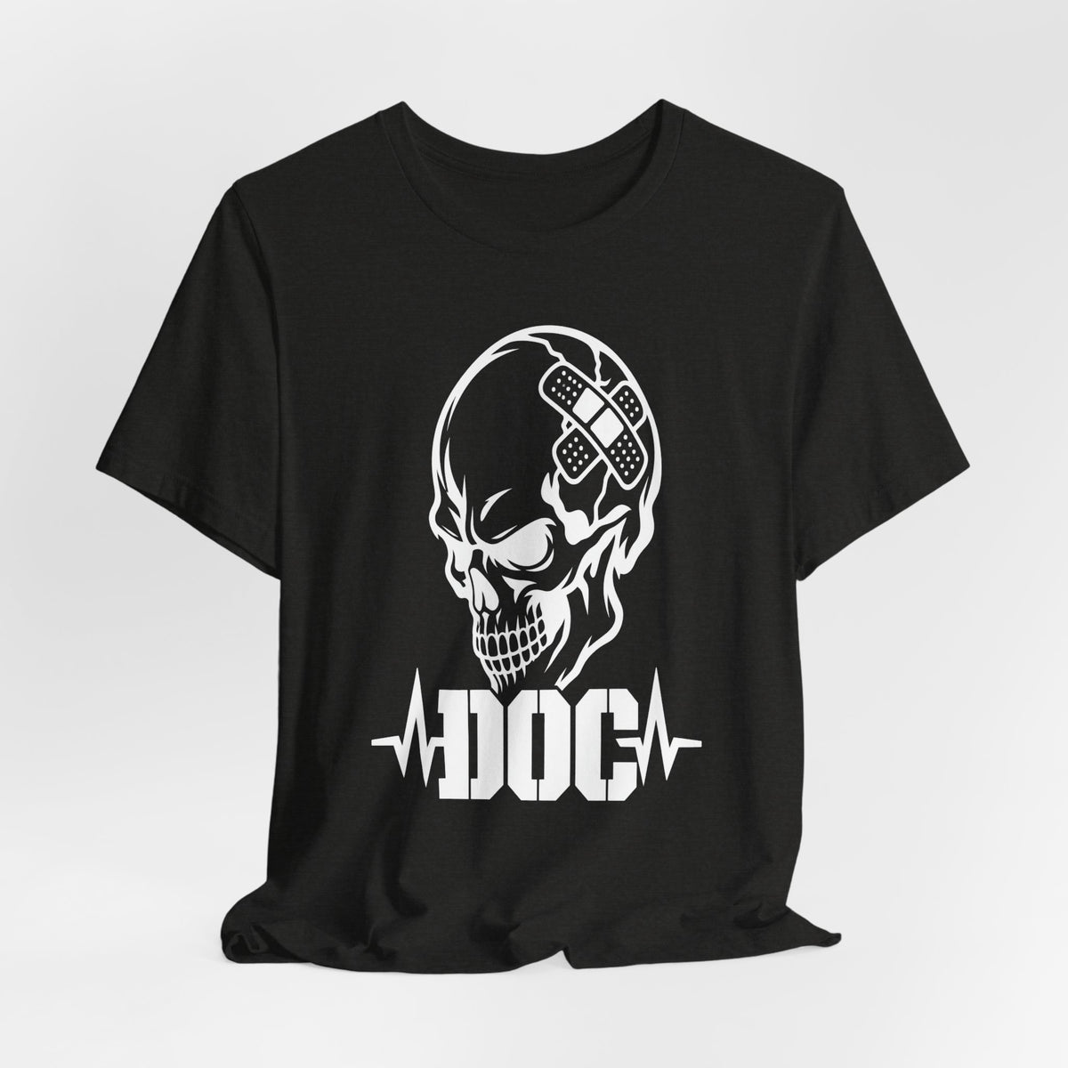 DOC Skull with Bandaids T-Shirt — Bella+Canvas Lightweight Tee