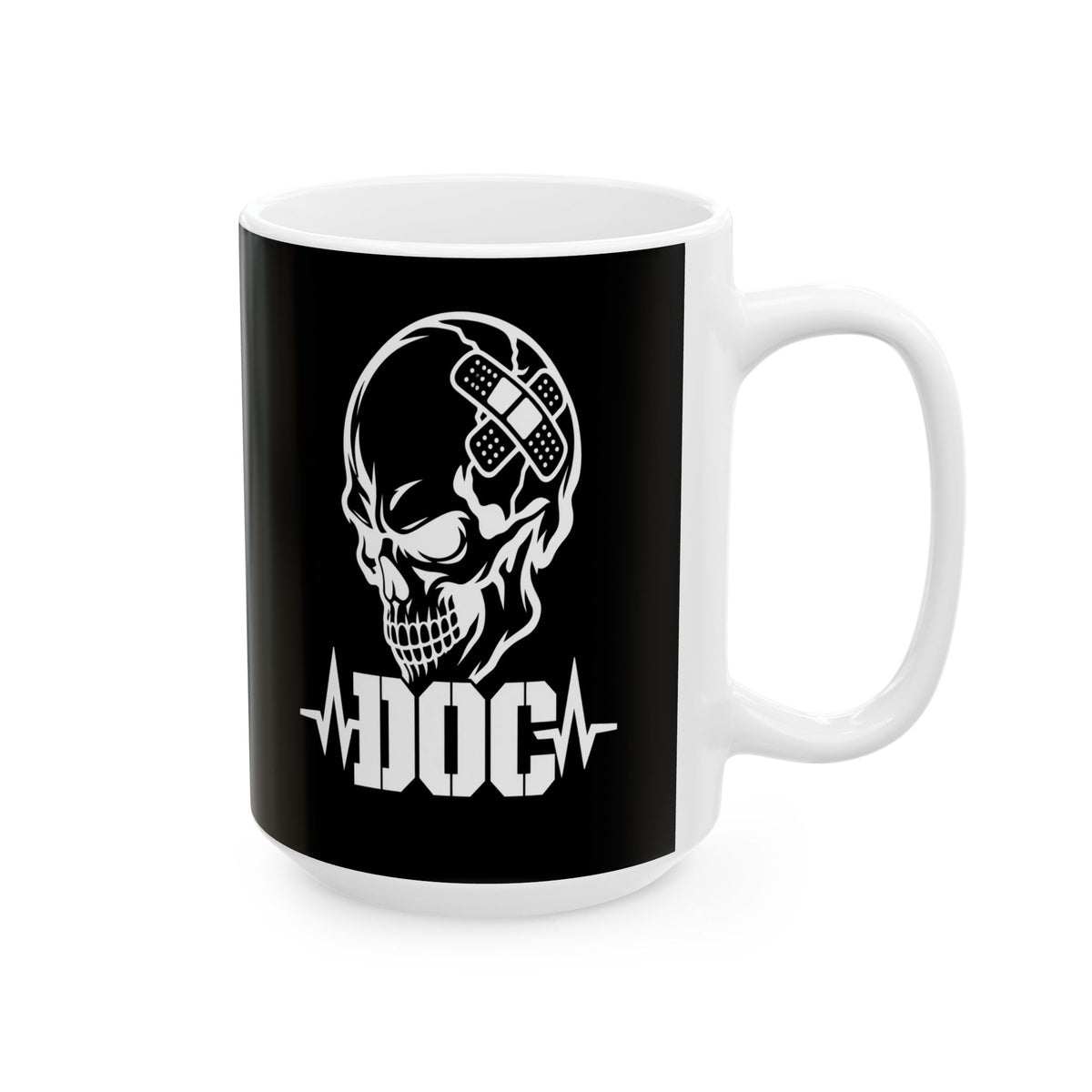 DOC Skull with Bandaids Mug