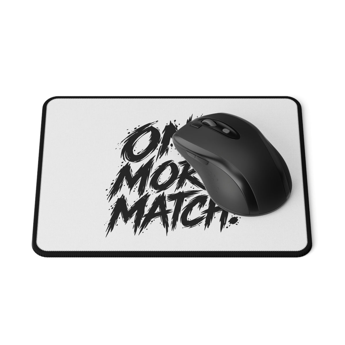 One More Match Gaming Mouse Pad — Non‑Slip Black & White PC Mousepad for Gamers