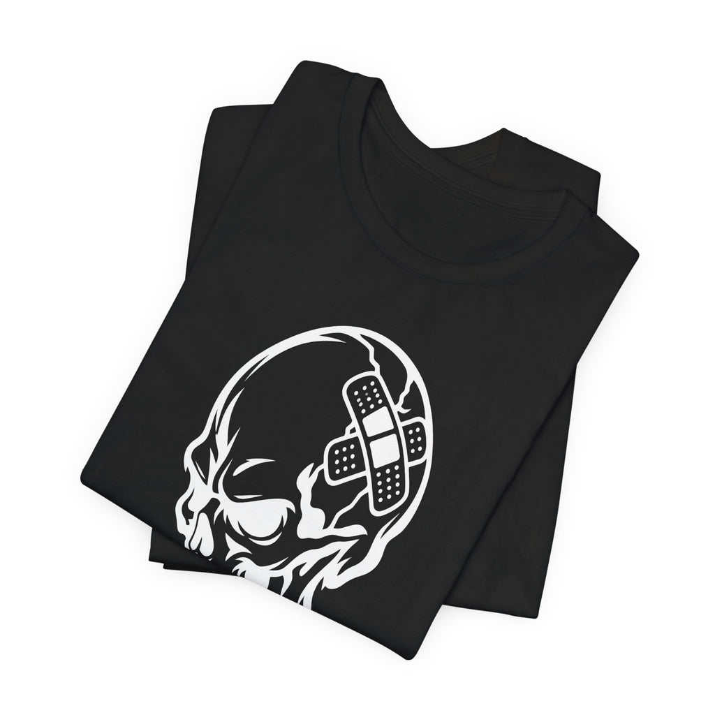 DOC Skull with Bandaids T-Shirt — Bella+Canvas Lightweight Tee
