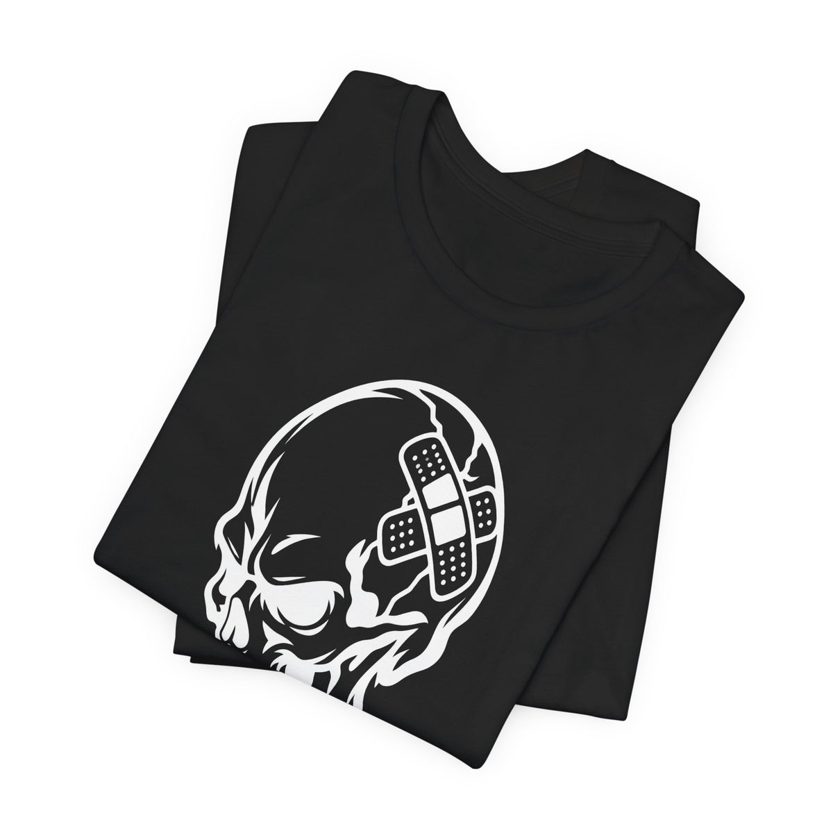 DOC Skull with Bandaids T-Shirt — Bella+Canvas Lightweight Tee