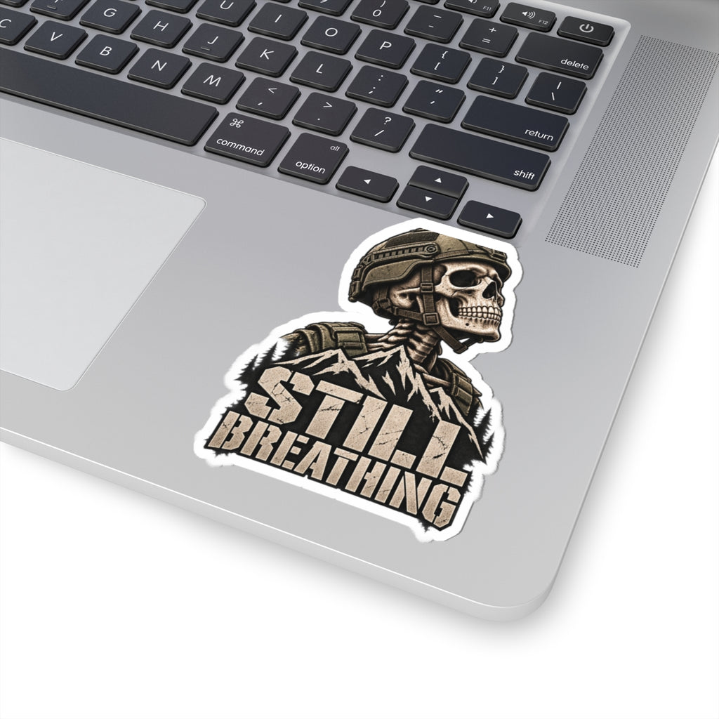 Still Breathing Military Skull Sticker — Tactical Laptop Decal