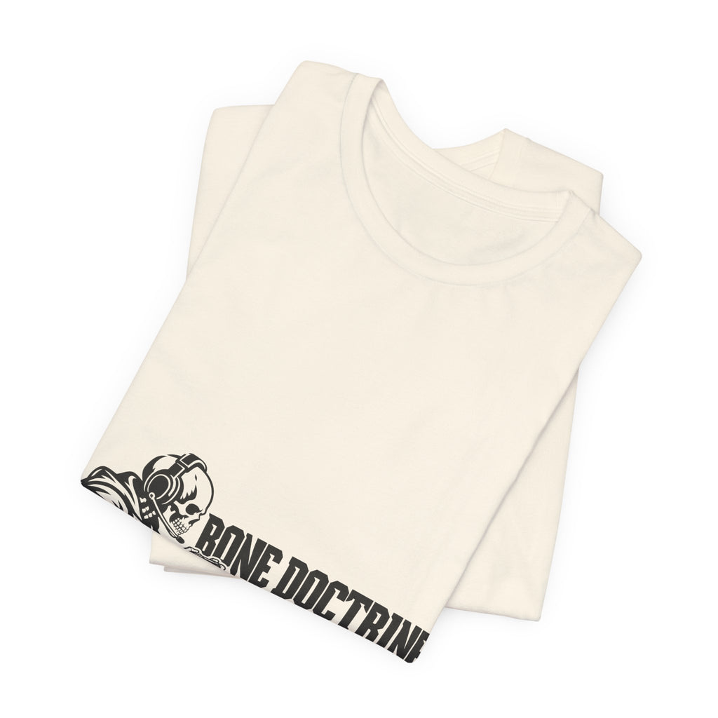 Bone Doctrine Skeleton Logo Tee — Gothic Graphic T-Shirt