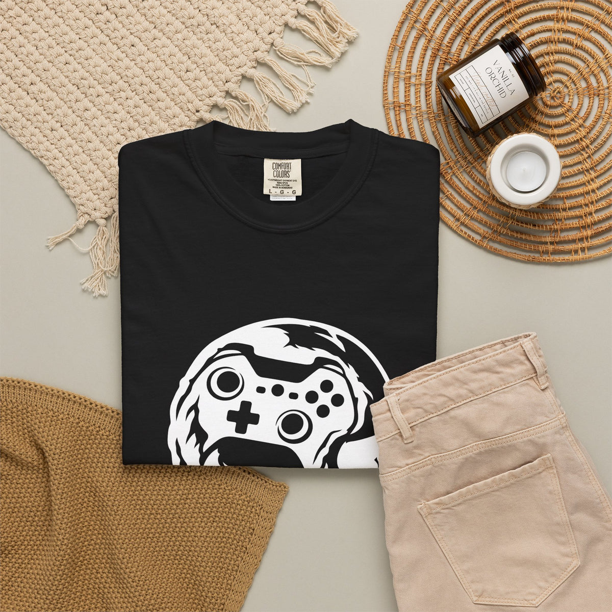 GAMER SKULL — T-Shirt Dark Colors — Comfort Colors Garment-Dyed Tee