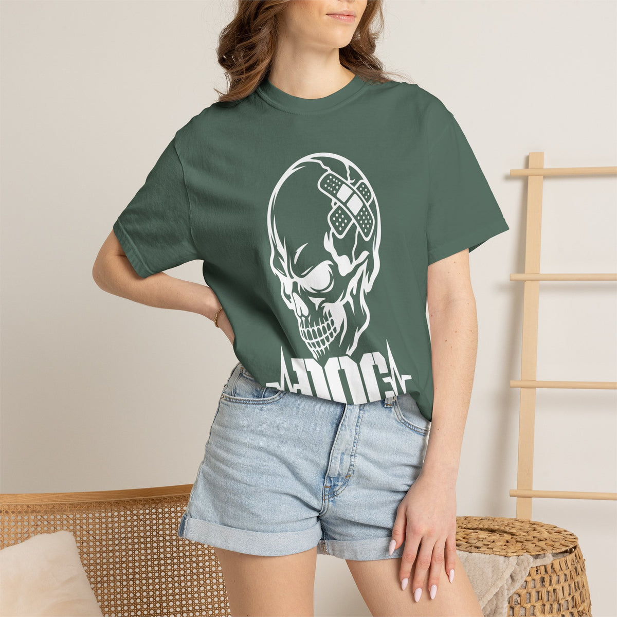 DOC Skull with Bandaids T-Shirt — Comfort Colors