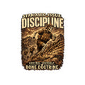Discipline Skull Soldier Sticker — 'Control Yourself' Military Adventure Kiss-Cut Decal