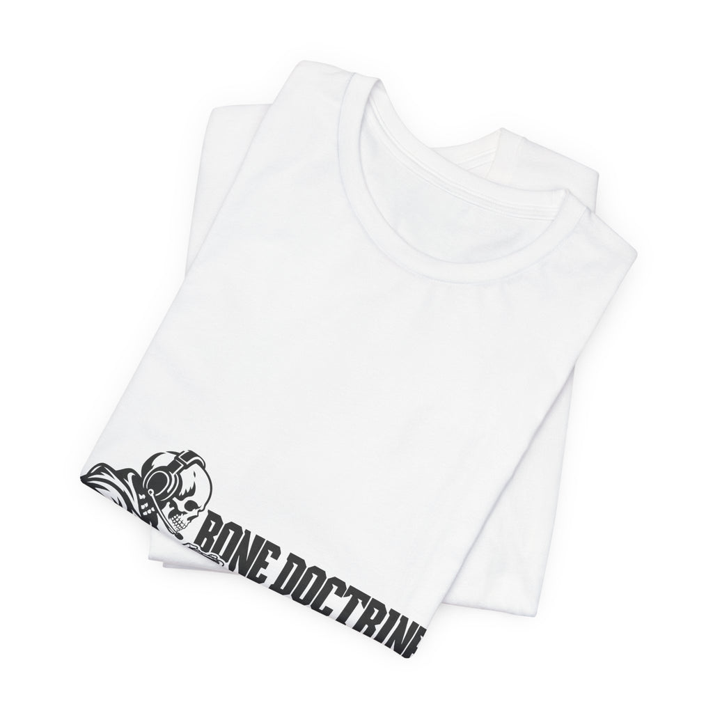 Bone Doctrine Skeleton Logo Tee — Gothic Graphic T-Shirt