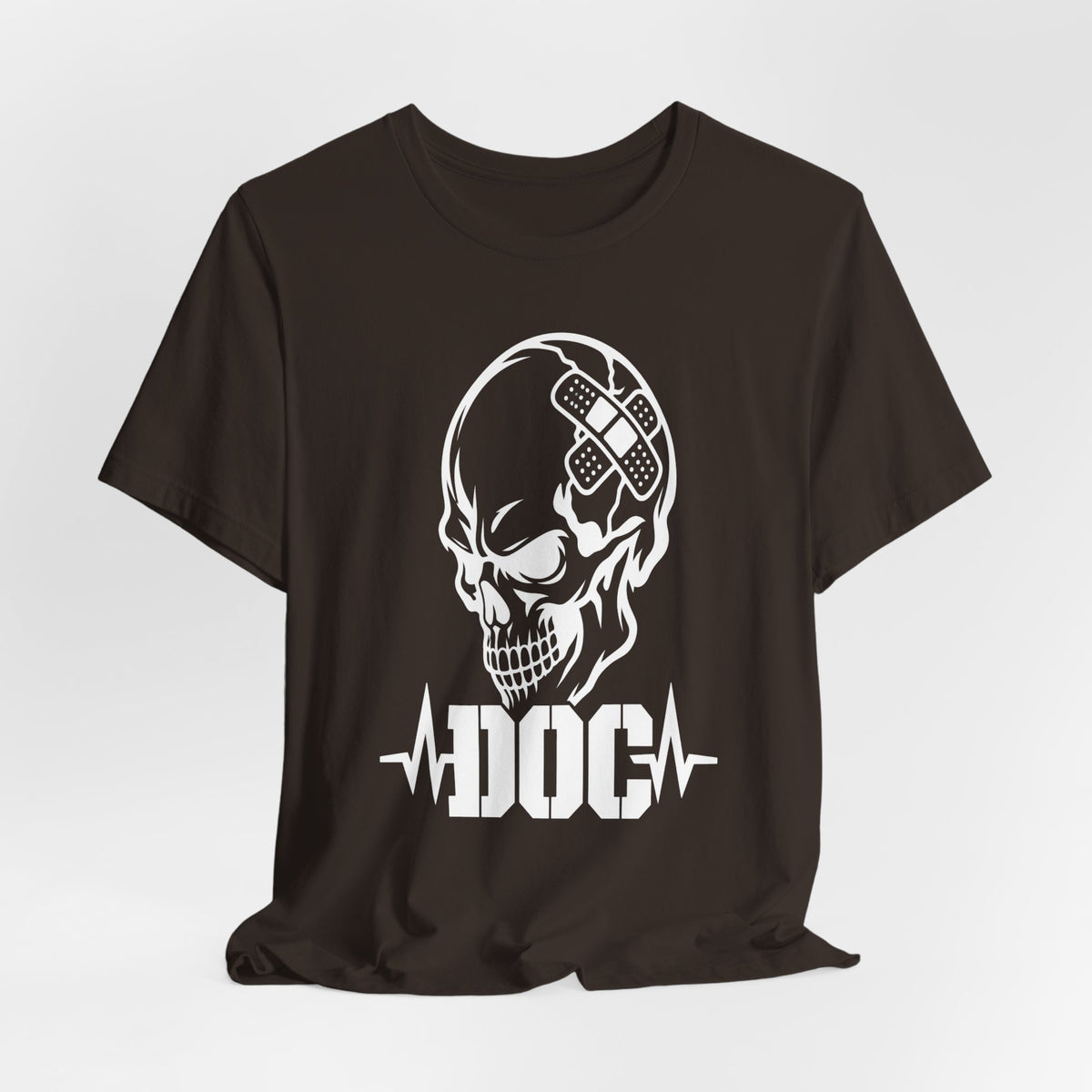 DOC Skull with Bandaids T-Shirt — Bella+Canvas Lightweight Tee