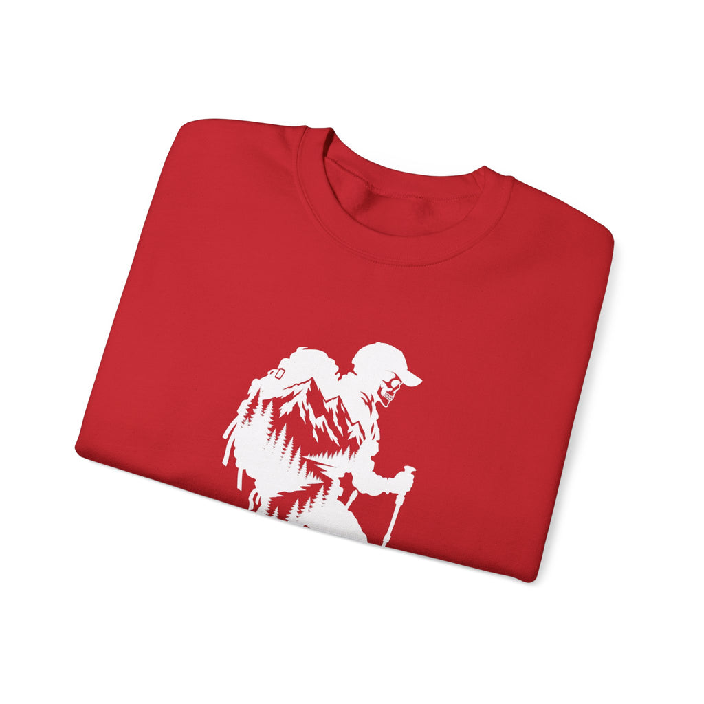Hiker Mountains - White Silhouette Hiker Graphic