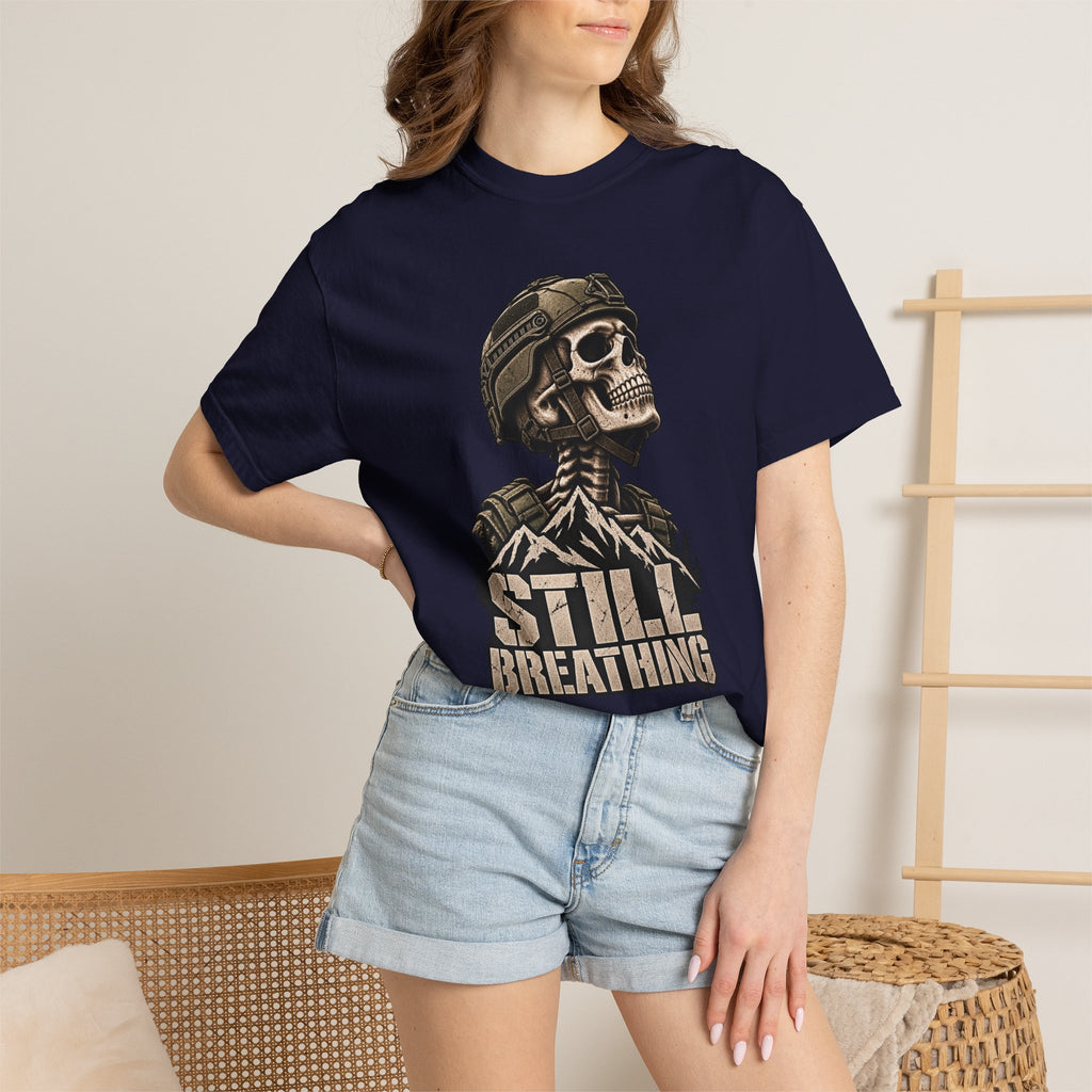 Still Breathing Military Skull T-Shirt