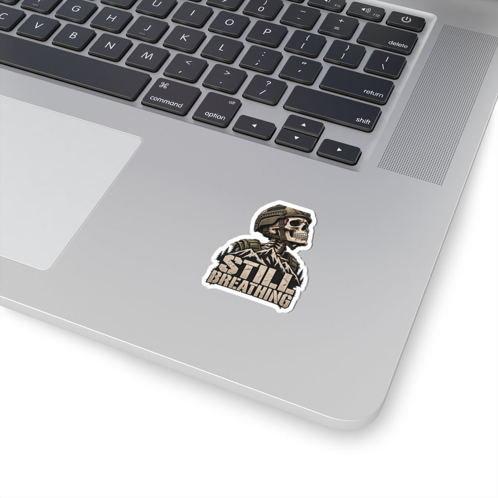 Still Breathing Military Skull Sticker — Tactical Laptop Decal