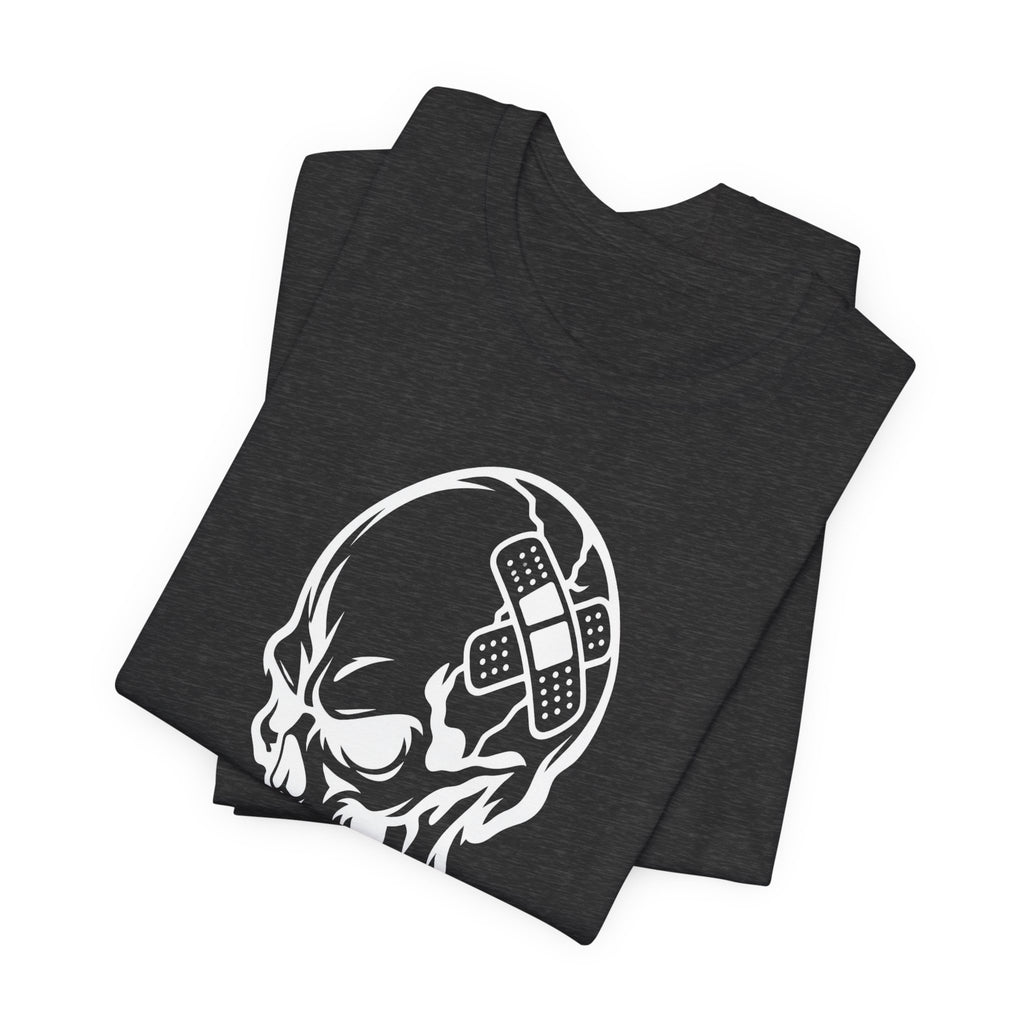 DOC Skull with Bandaids T-Shirt — Bella+Canvas Lightweight Tee