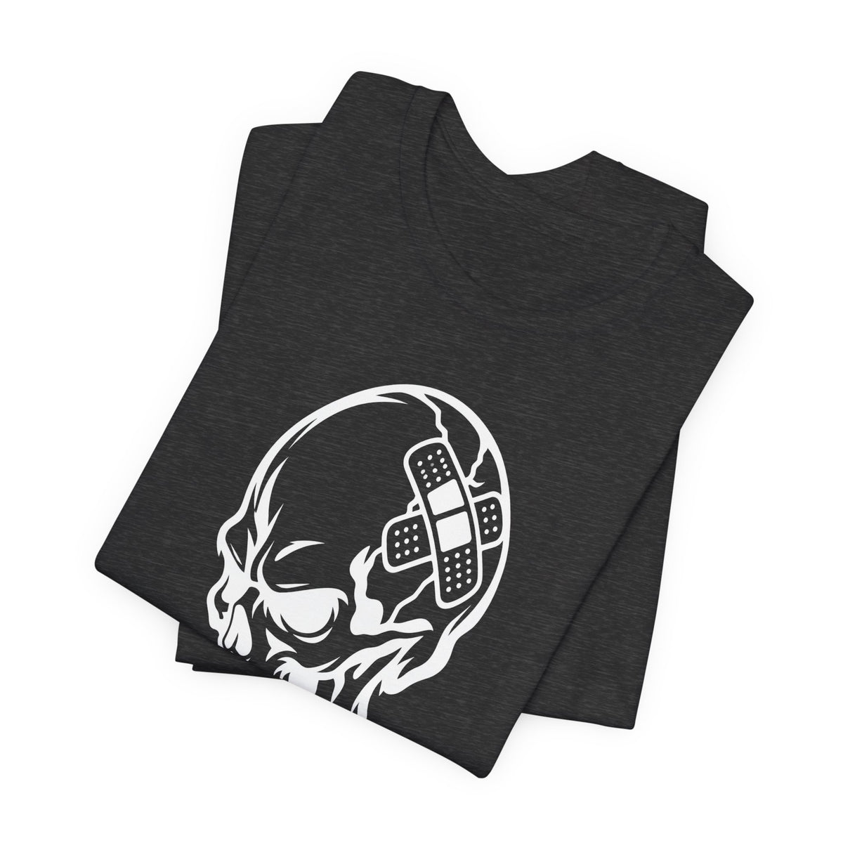DOC Skull with Bandaids T-Shirt — Bella+Canvas Lightweight Tee