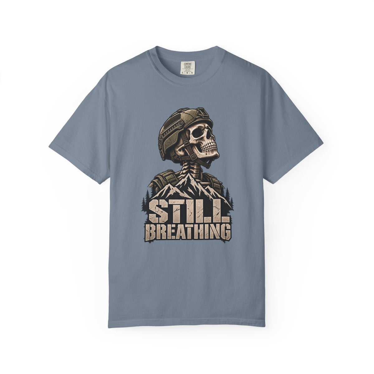 Still Breathing Military Skull T-Shirt