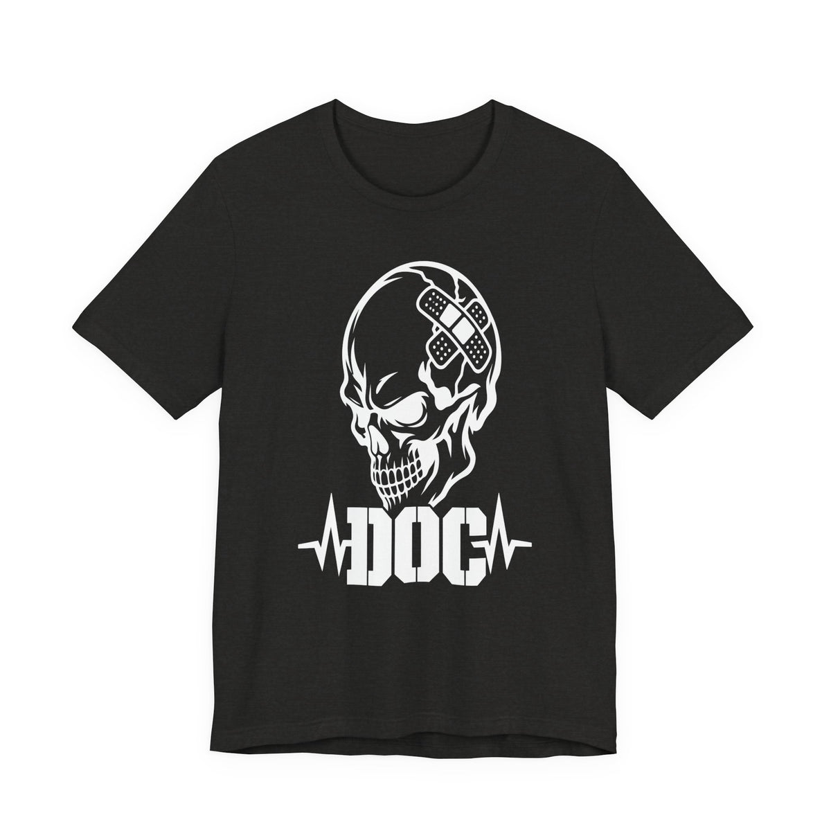 DOC Skull with Bandaids T-Shirt — Bella+Canvas Lightweight Tee