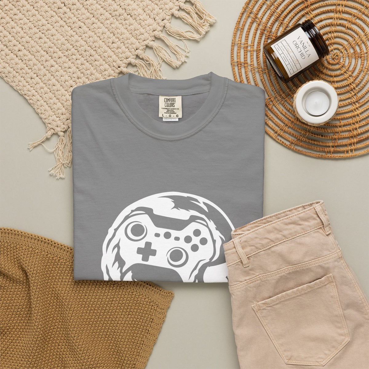 GAMER SKULL — T-Shirt Dark Colors — Comfort Colors Garment-Dyed Tee