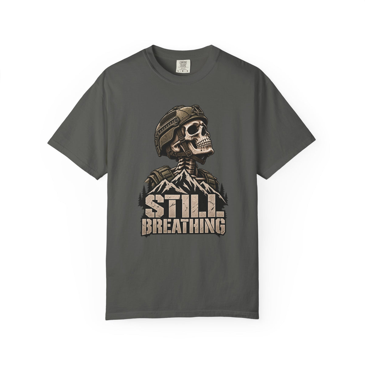 Still Breathing Military Skull T-Shirt