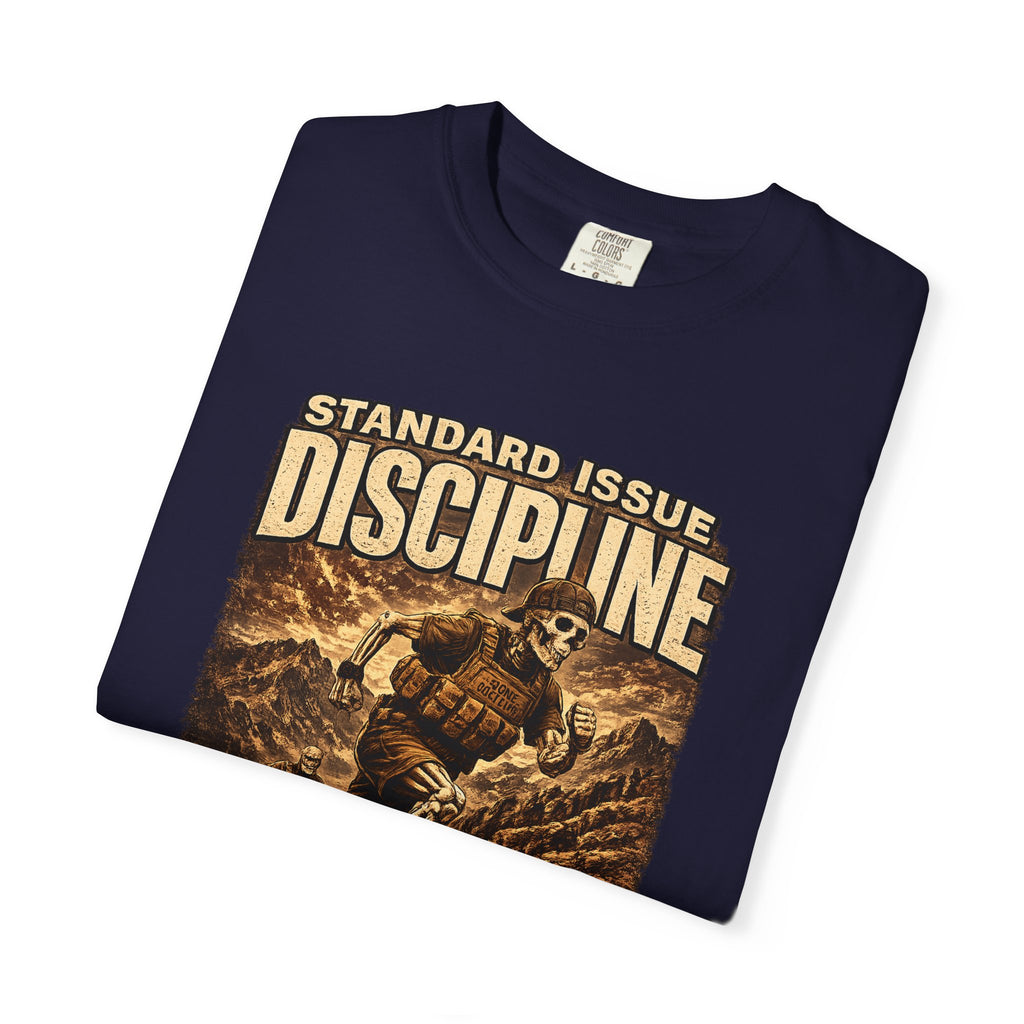 Discipline Military Tactical T-Shirt — "Standard Issue: Control Yourself, Bone Doctrine"