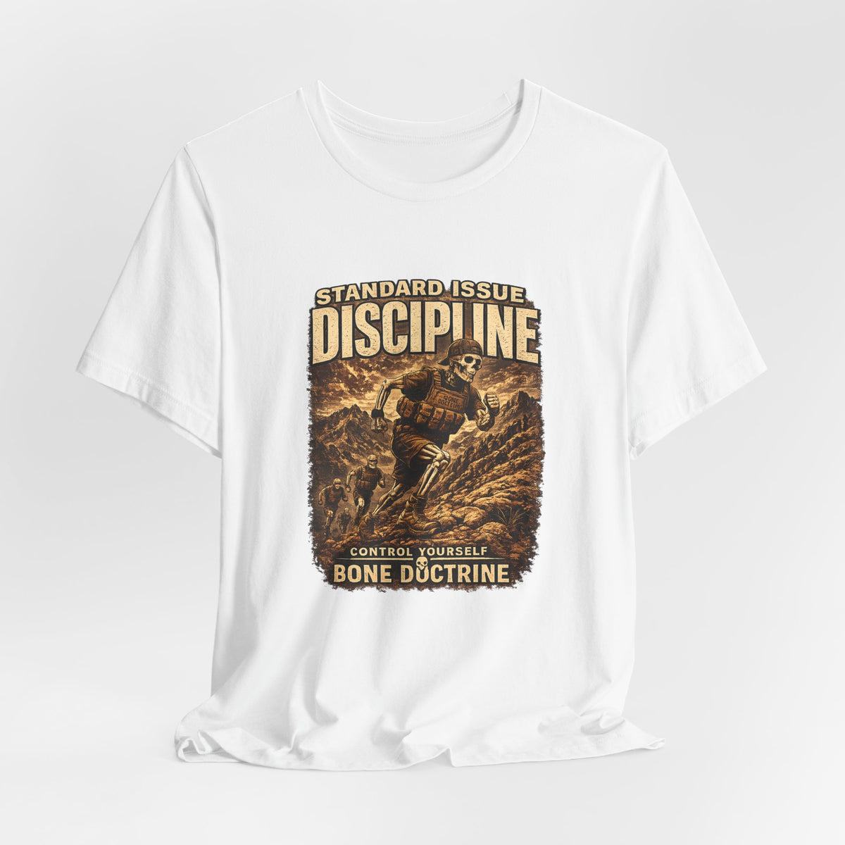 Discipline Bone Doctrine Tee – Vintage Military Training Graphic T-Shirt