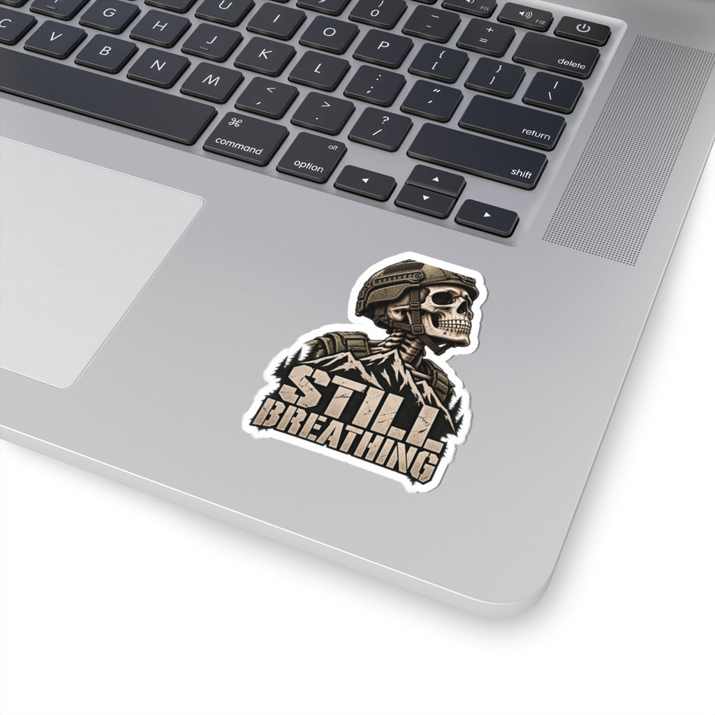 Still Breathing Military Skull Sticker — Tactical Laptop Decal