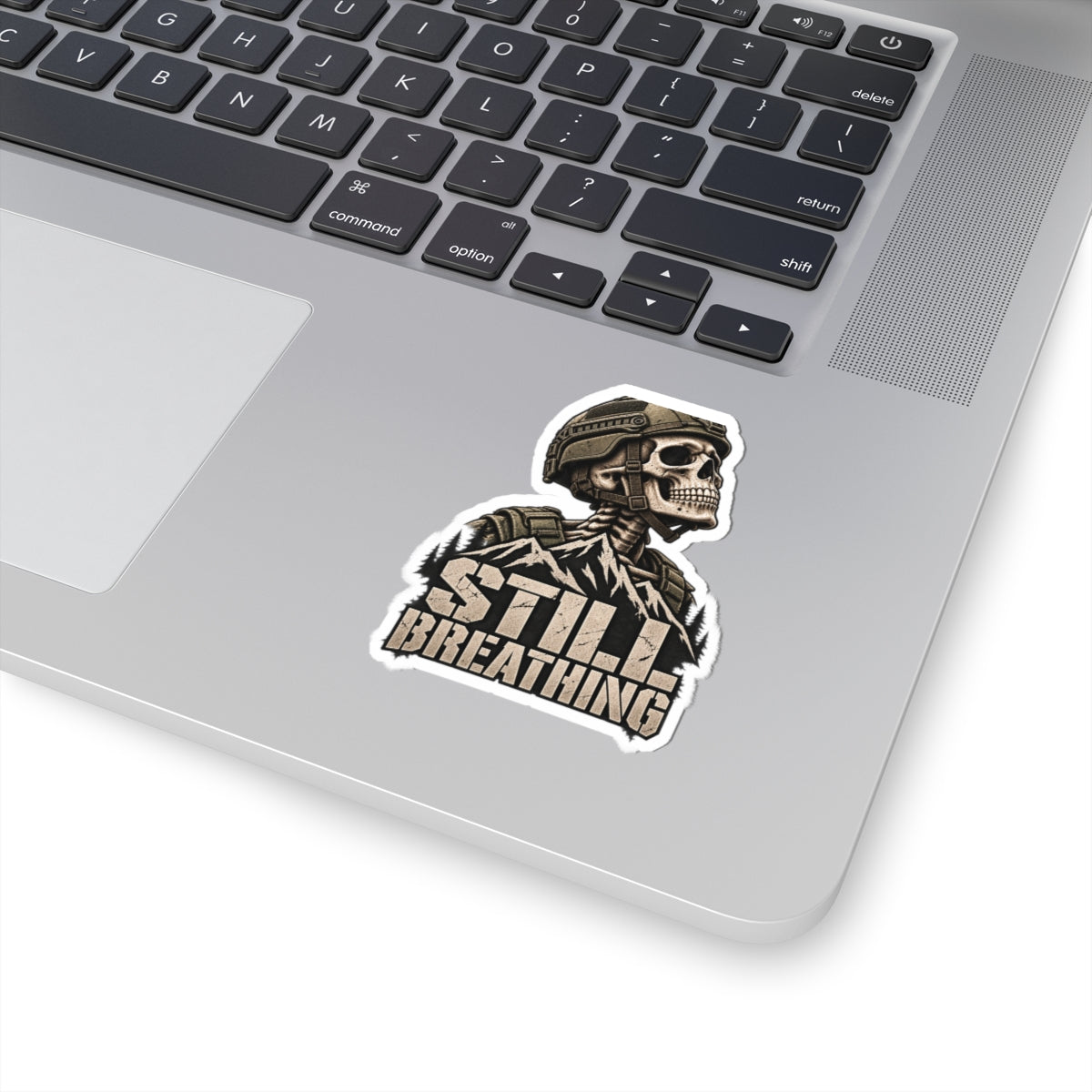 Still Breathing Military Skull Sticker — Tactical Laptop Decal