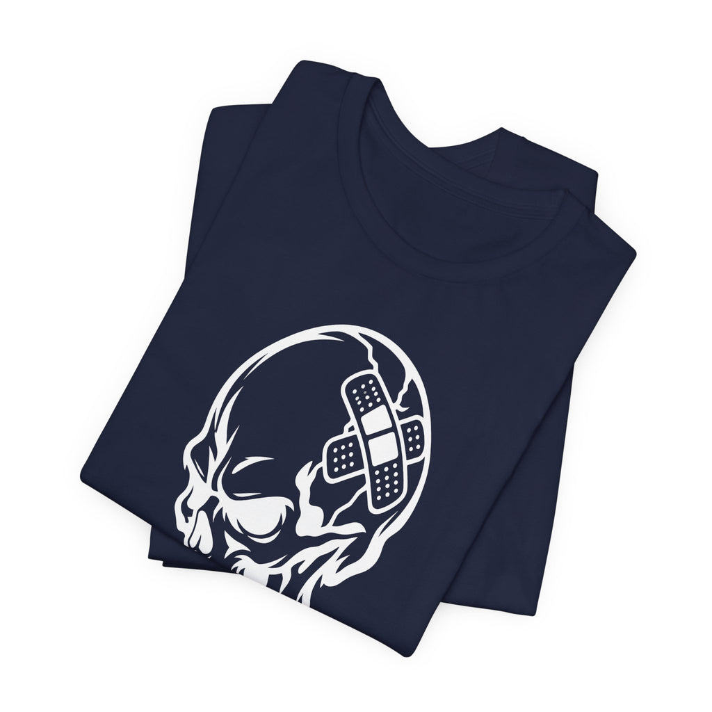 DOC Skull with Bandaids T-Shirt — Bella+Canvas Lightweight Tee