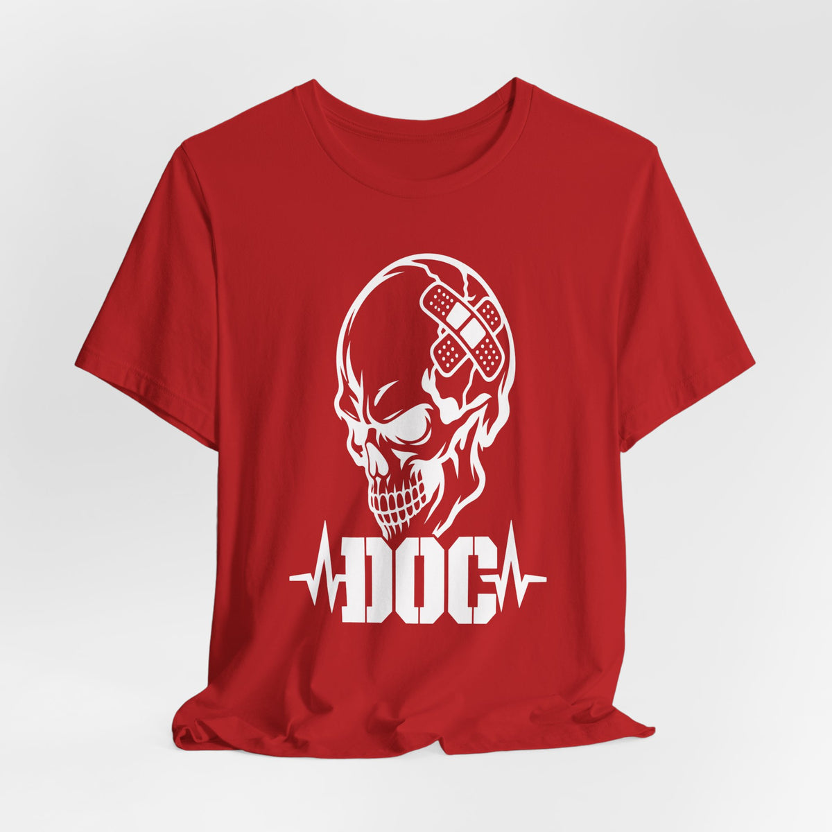 DOC Skull with Bandaids T-Shirt — Bella+Canvas Lightweight Tee