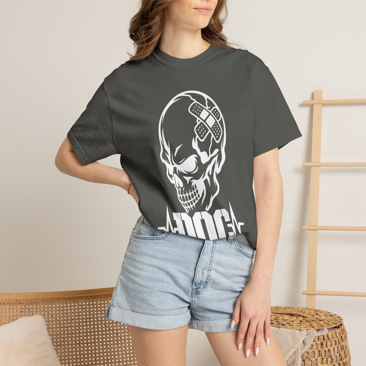 DOC Skull with Bandaids T-Shirt — Comfort Colors