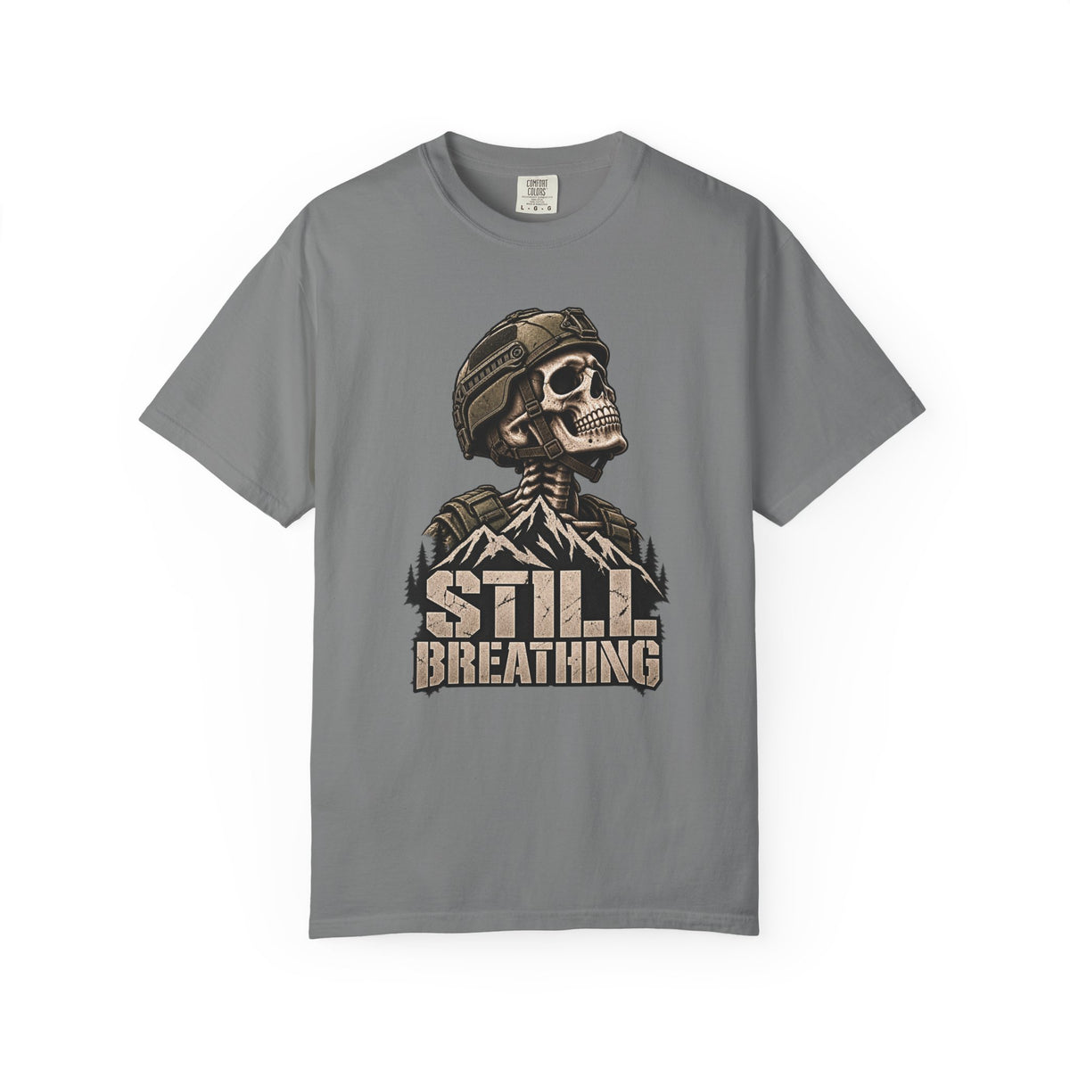 Still Breathing Military Skull T-Shirt