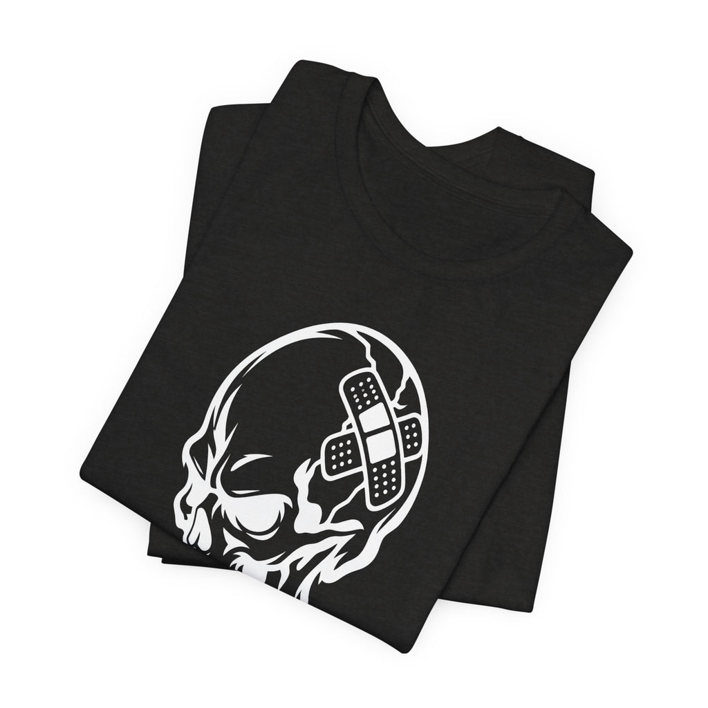 DOC Skull with Bandaids T-Shirt — Bella+Canvas Lightweight Tee