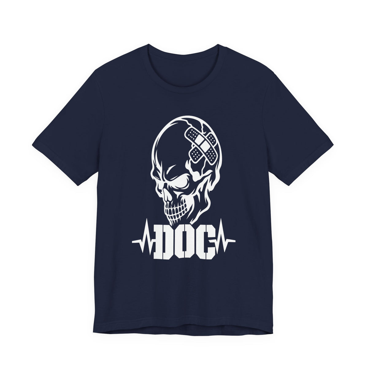 DOC Skull with Bandaids T-Shirt — Bella+Canvas Lightweight Tee