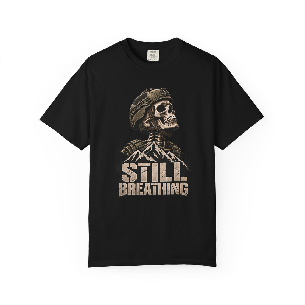 Still Breathing Military Skull T-Shirt