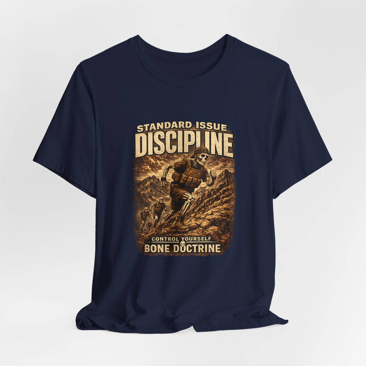 Discipline Bone Doctrine Tee – Vintage Military Training Graphic T-Shirt